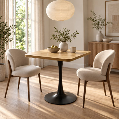 Petite table de salle à manger tulipe de 70 cm (27,6 po) avec pied central en métal