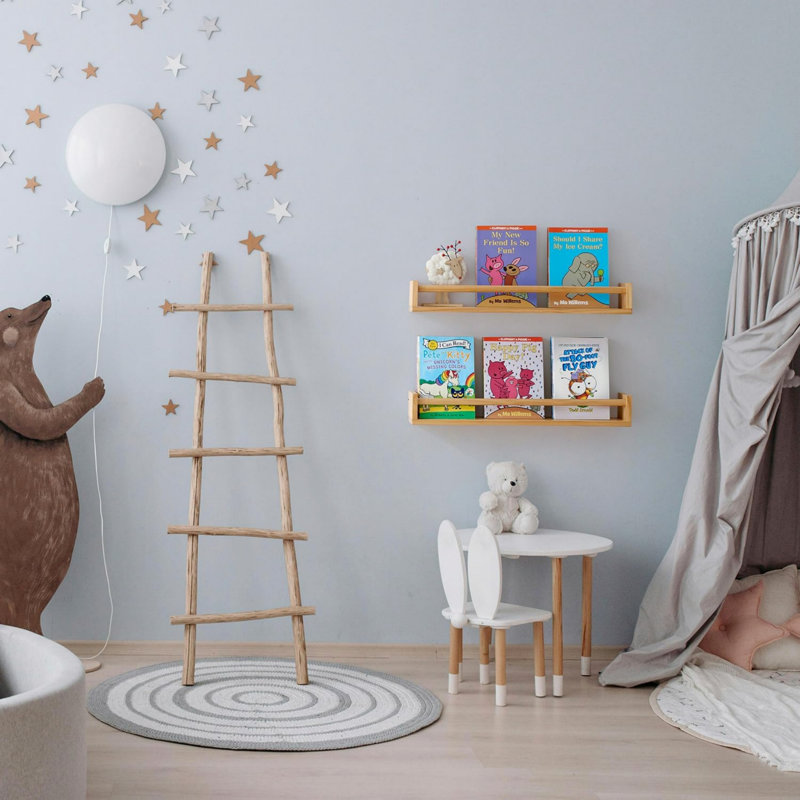 Solid Wood Wall Organizer with Chalkboard