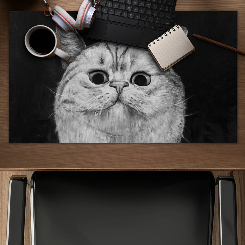 Watching cat - 14.00"x24.25" Desk mat