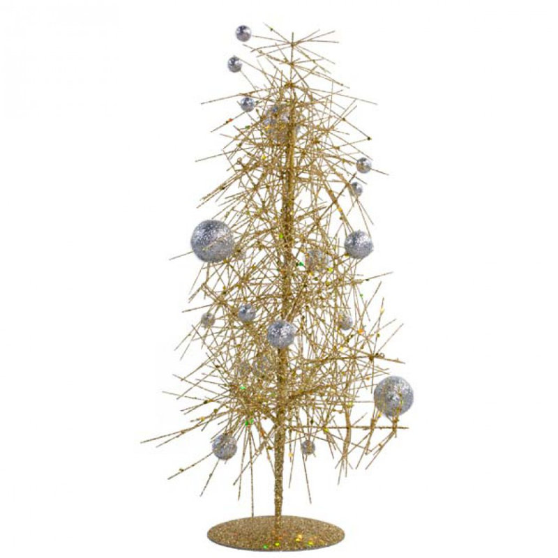 Christmas Tabletop Tree, Gold, Silver