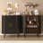 Fluted Wine Bar Cabinet with Adjustable Shelves,Wine Rack,and Hidden Storage for Modern Living Spaces-2058288077