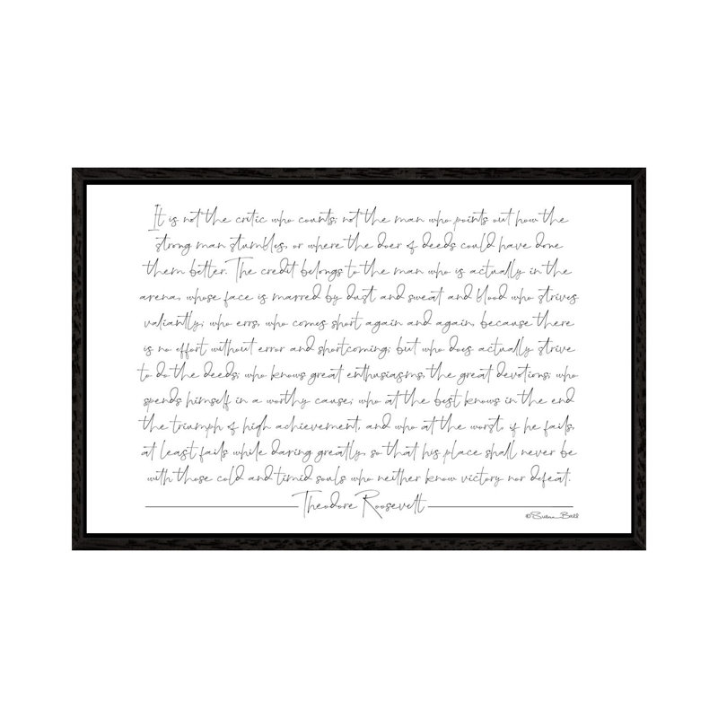 Daring Greatly by Susan Ball - Print on Canvas, 152.5 cm H x 101.5 cm W, Black Framed