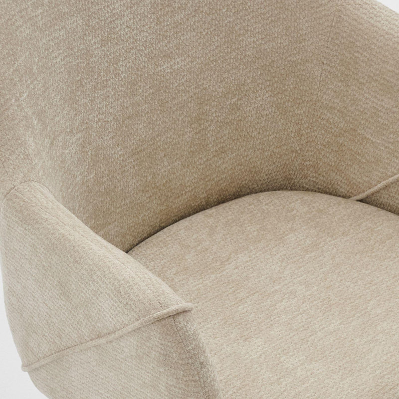 Upholstered Swivel Office Chair, Beige