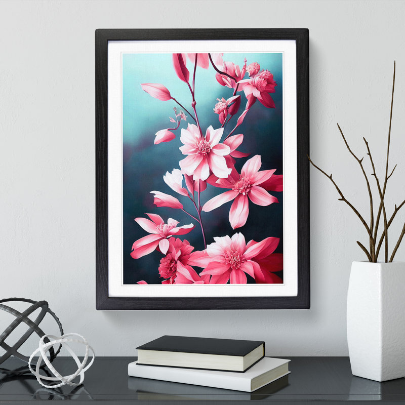 Small Flowers - Single Picture Frame Print, 64cm H x 46cm W x 2cm D, Black Framed