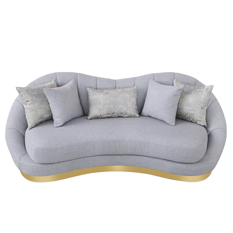 Ensemble de salon Donvers, Tissu gris tourterelle