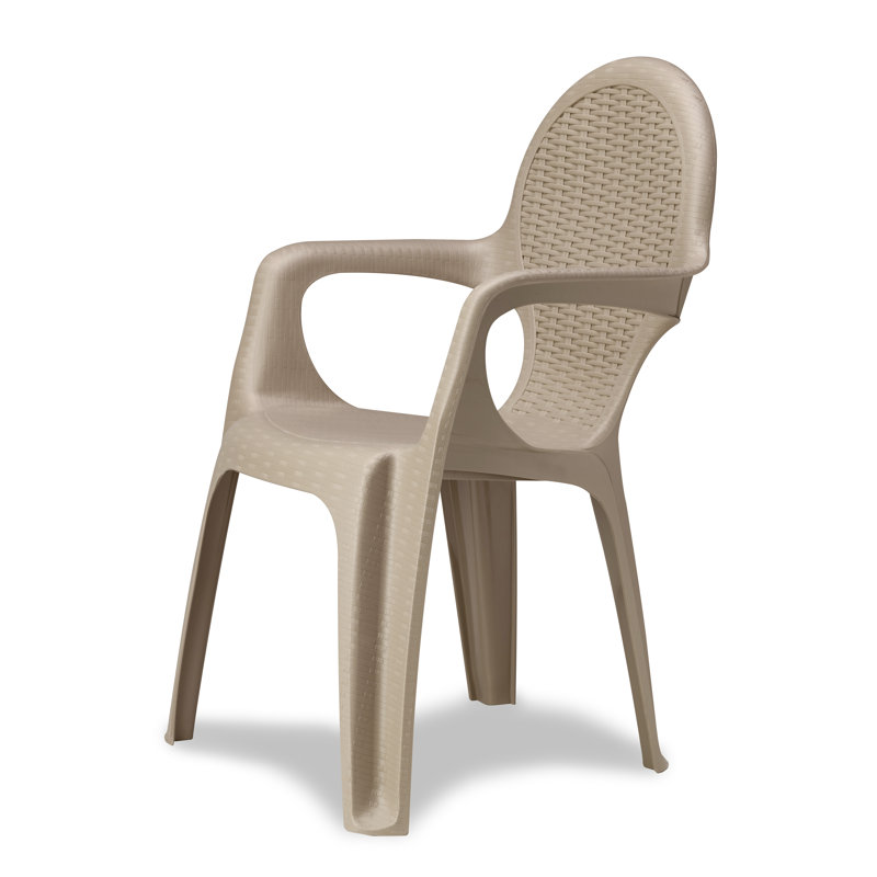 Seren Stacking Patio Dining Armchair, Dove Grey
