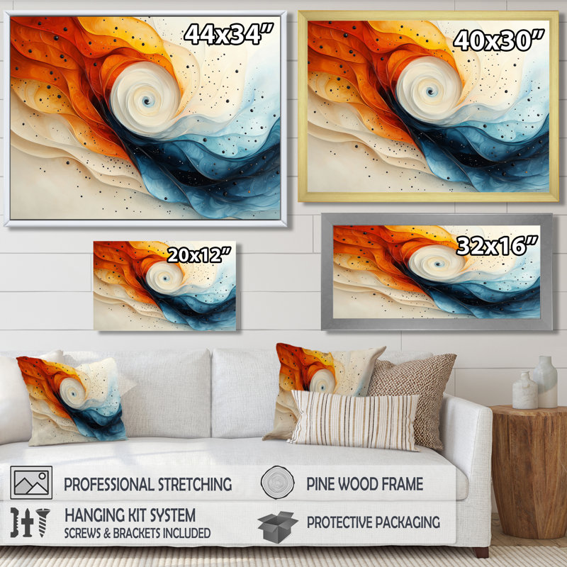 «Maziarz Silent Burst Spiral Of Ink III», art mural abstrait en spirale, Noir, Cadre flottant, H 24 po x l 32 po