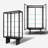 Black Solid Wood+Tempered Glass Display Cases-120927942