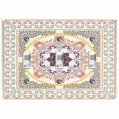 Patterned 3 - Gang Toggle Light Switch Standard Wall Plate