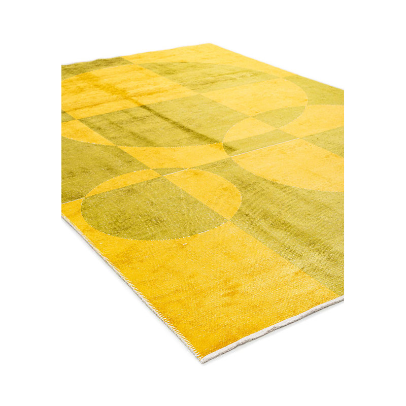 Modern Abstract Circles And Lines Rug, Rectangle 9'10" x 14'