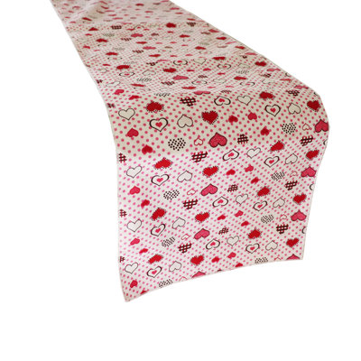 Creevery Geometric Cotton Blend Valentine's Day Table Runner