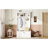 Hall Tree With Storage Shoe Bench For Entryway And Hallway, 4In1 Design Coat Racks With Hooks For Living Room, White