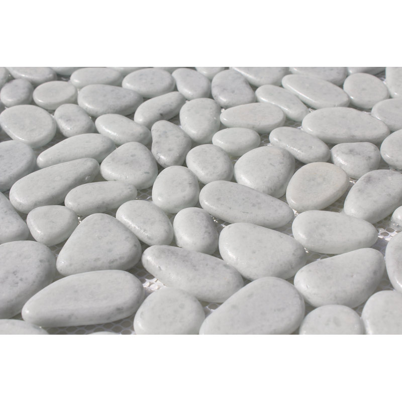 12" x 12" Glass Rock Wall Tile, Off White