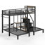 Lit superposé simple au-dessus de simple pour enfant Triovault, 3 lits superposés en métal robuste avec tiroirs de rangement-133452191