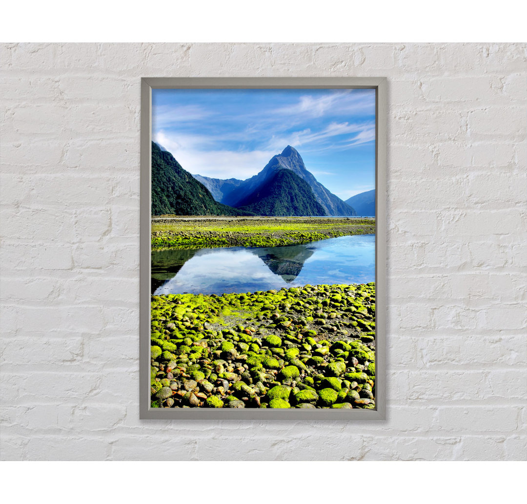 Mountain Peak Lake - Einzelner Bilderrahmen Kunstdrucke auf Leinwand