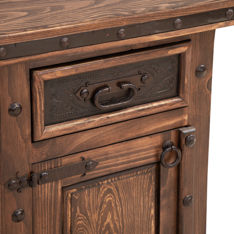 Sierra Forge Hand-Tooled Copper Left Door Nightstand