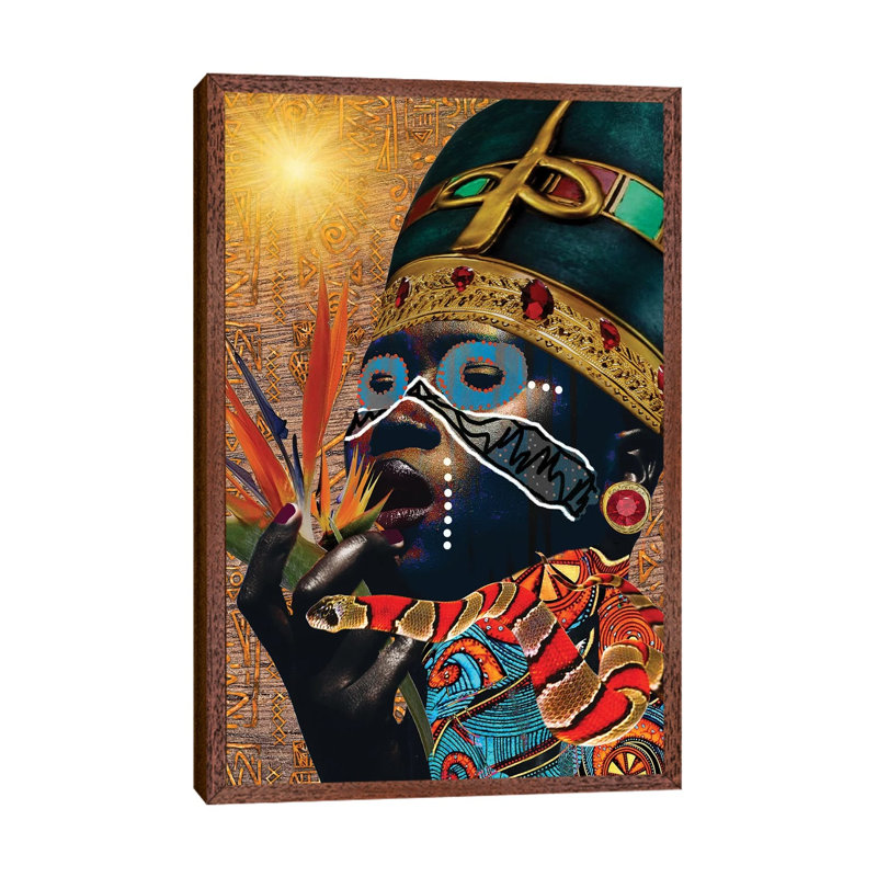 Queen Of Paradise by Yvonne Coleman Burney - Painting on Canvas, 66.04 cm H x 45.72 cm W, Classic Brown Wood Framed