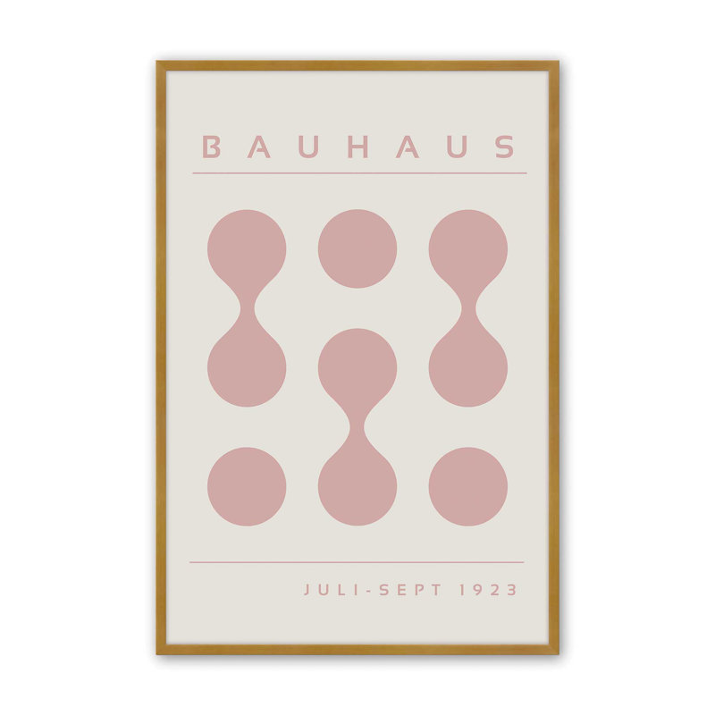 «Pink Bauhaus Flow», impression, Reproduction encadrée sans passe-partout, Or poli, H 15,25 po x l 12,25 po x P 1,25 po