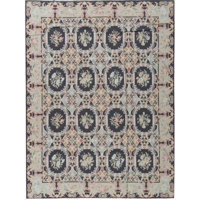 Hand-Knotted High-Quality Black Area Rug