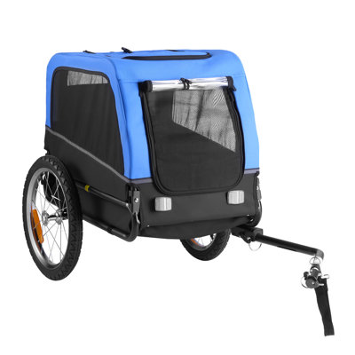 Dog Bike Trailer, Supports up to 66 lbs, Pet Cart Bicycle Carrier for Small & Medium Dogs, Easy Folding Frame with Quick Release Wheel, Universal Bicycle Coupler, Reflector, Flag, Internal Leash