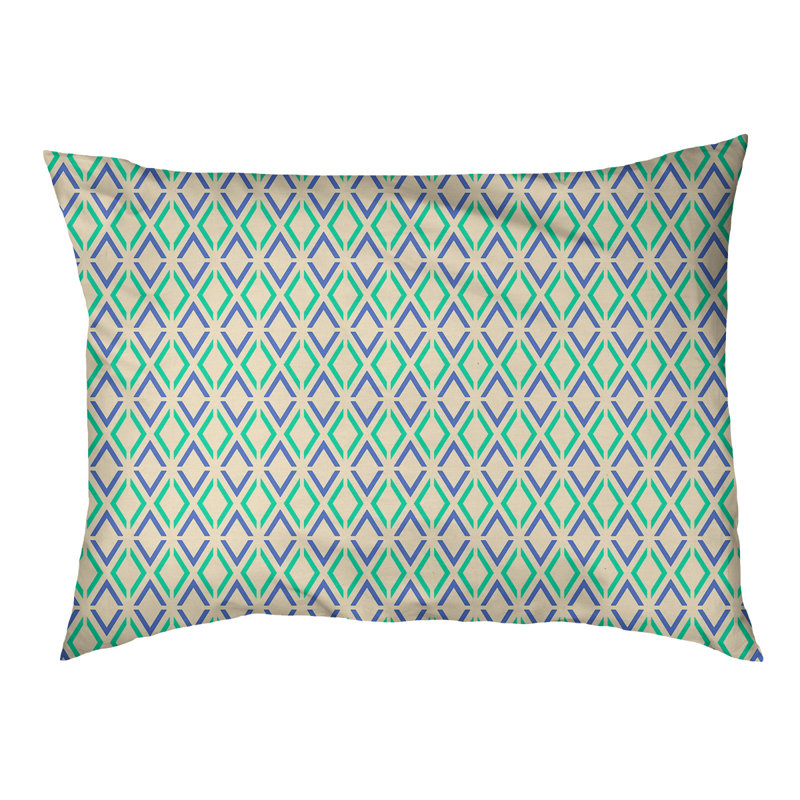 Coussin Byrge, Moyen (L 29,5 po x P19,5 po x H 9,5 po), Vert / Bleu