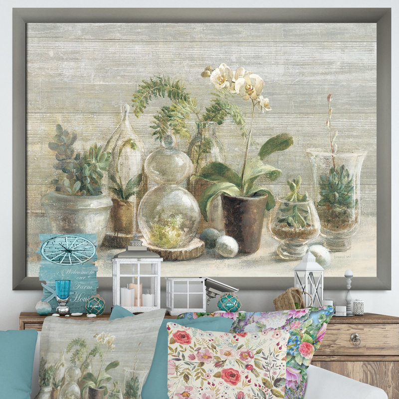 « composition de orchidées », reproduction d’image sur toile, H 36 po x l 46 po x P 1,5 po, Cadre argenté