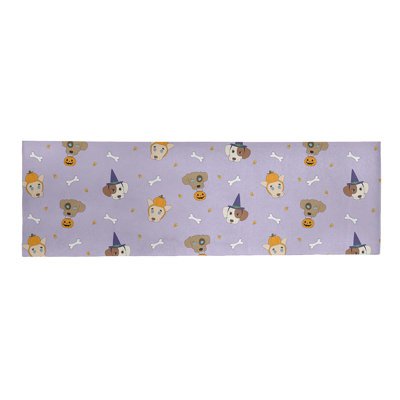 Tapis mauve/orange/brun fait main