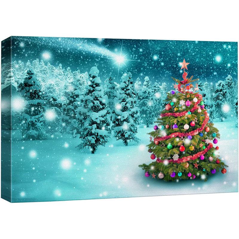 Célébration de Noël, impression, H 16 po x l 24 po, Toile tendue