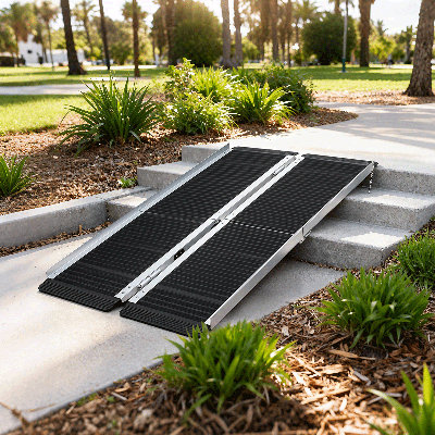6FT Aluminum Wheelchair Ramp Non-Skid 600 Lbs Capacity Foldable Ramp For Doorways & Scooters??
