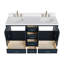 Ensemble de meuble-lavabo double 60,25 po avec plateau en quartz Abshire-94668846