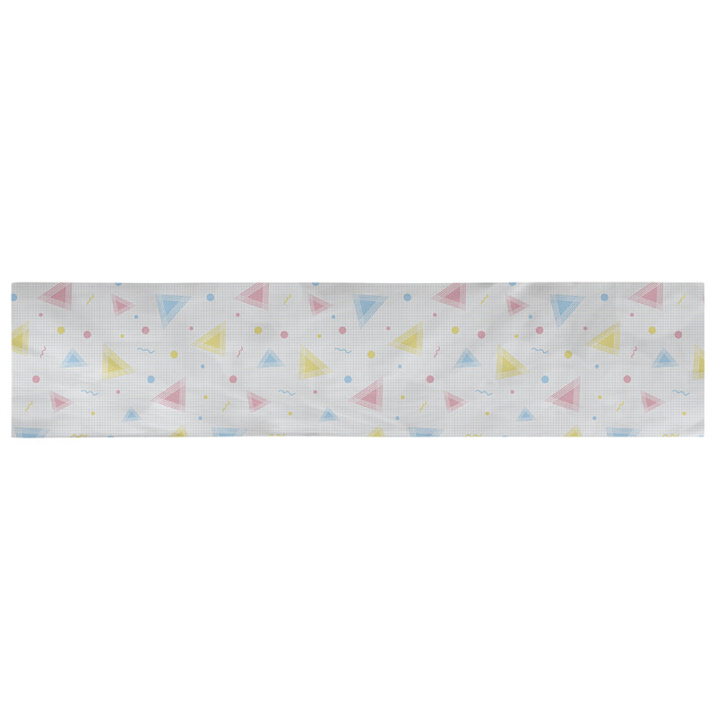 Chemin de table 90s Avicia, 90 po x 16 po, Bleu / Beige, Polyester