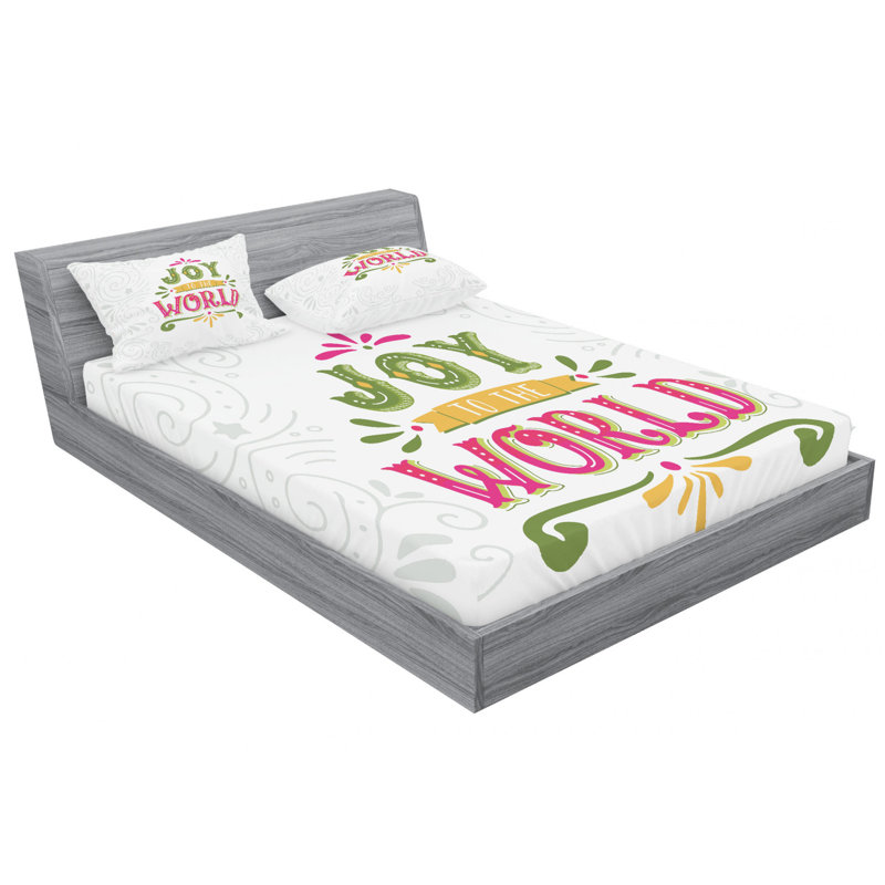Microfiber Patterned Fitted Sheet, Full/Double Fitted Sheet with 1 Pillowcase