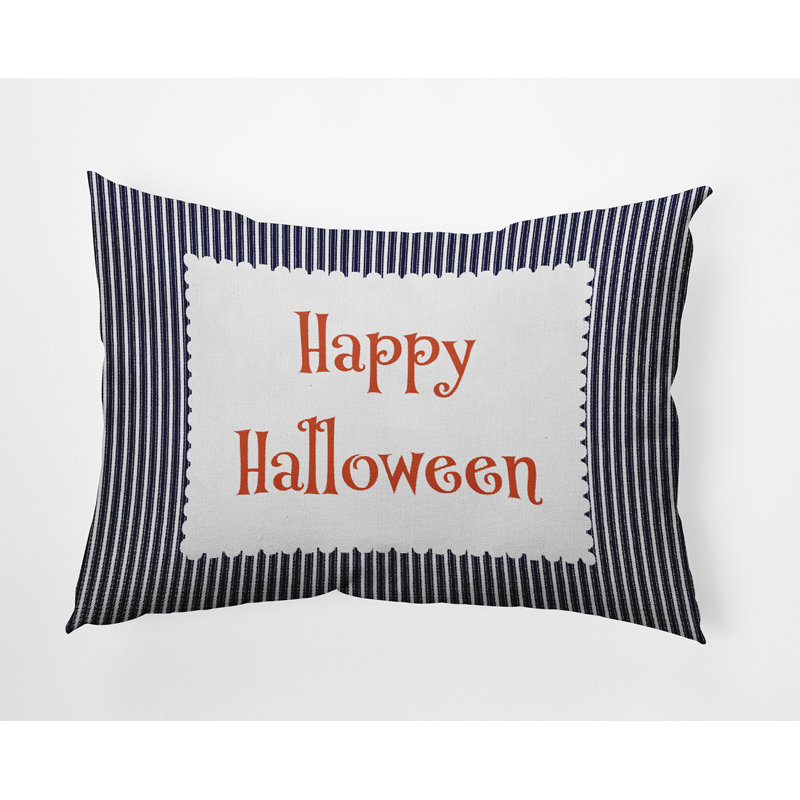 Striped Outdoor Reversible Throw Pillow, Navy