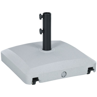 Base de parasol de patio avec roulettes, support pour parasol d'extérieur robuste et rempli d'eau de 53 lb ou de sable de 66 lb