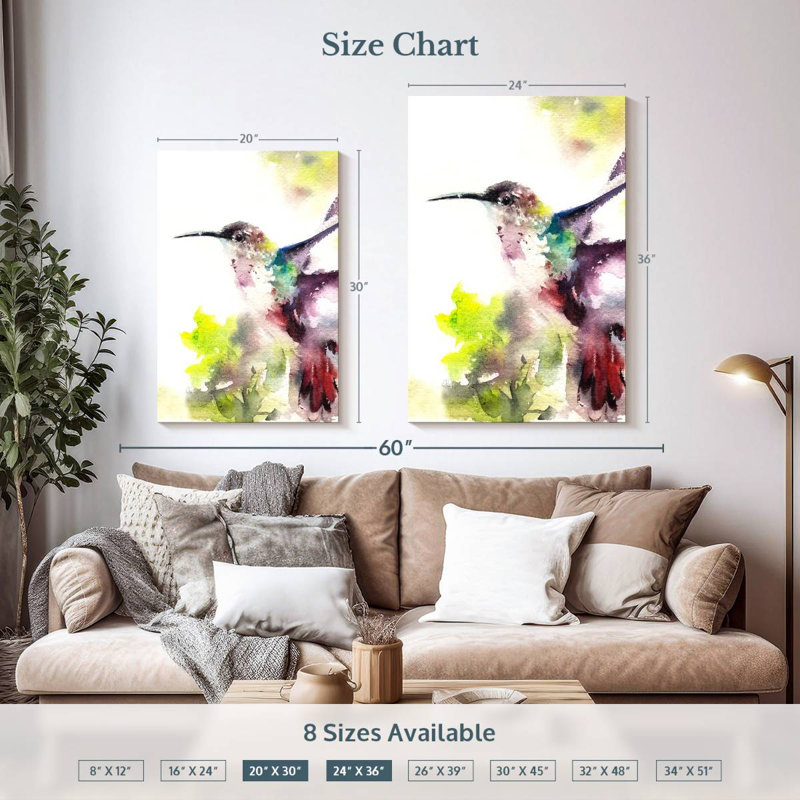 Brampt Hummingbird Hues, 36" H x 24" W