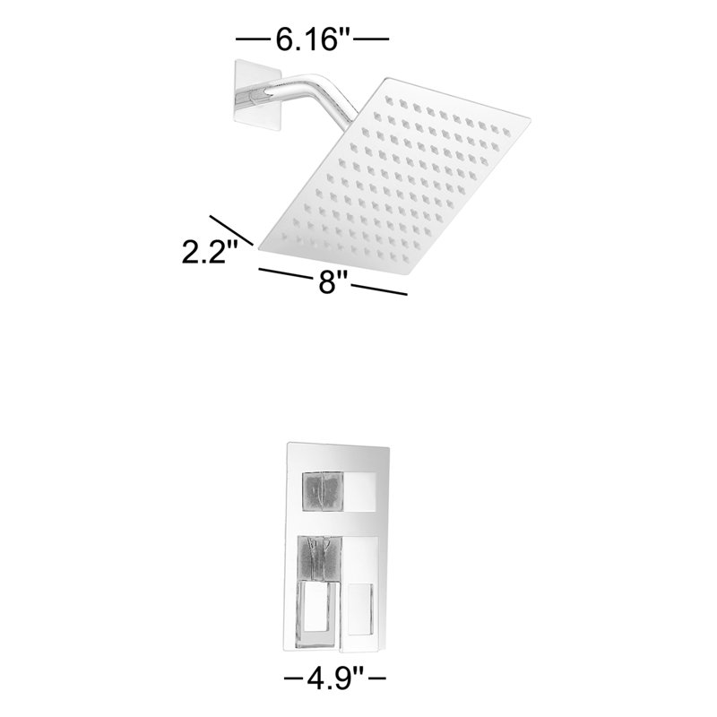 Complete Shower System with Rough in-Valve, Chrome