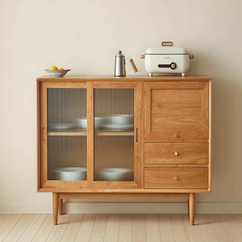 Commode d'appoint multifonctionnelle en bois massif, H 37,41 po x l 43,31 po x P 15,74 po