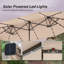 Parasol 13 x 7,2 pi DEL double face pour patio, parasol simple Market-2136160876