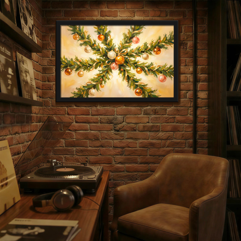 Branches d'arbres de Noël avec ornements, H 20 po x l 30 po