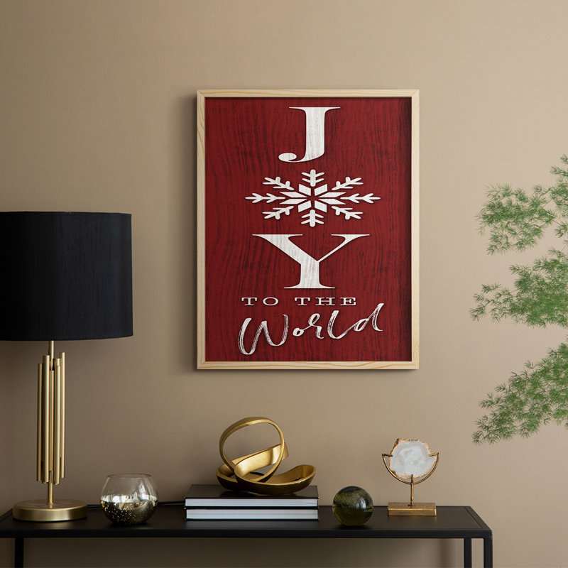 «Joy to the World», reproduction encadrée - bois massif, Naturel, H 11 po x l 9 po