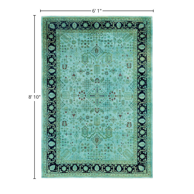 Huckstep One-of-a-Kind 6' 1" X 8' 10" Wool Area Rug Green