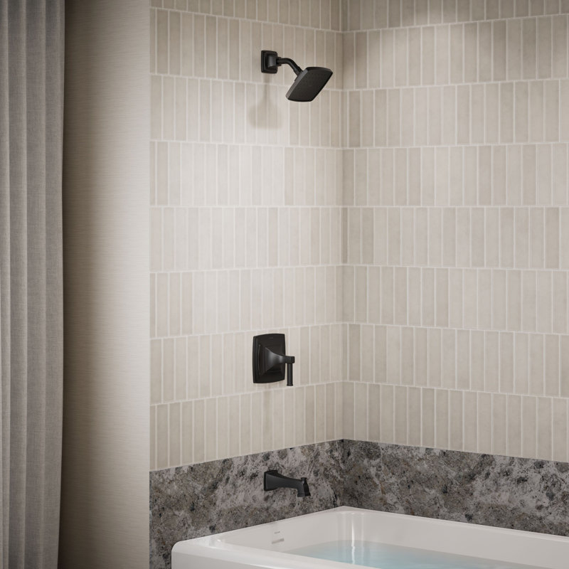 Riff Bath and Shower Faucet Trim, Matte Black