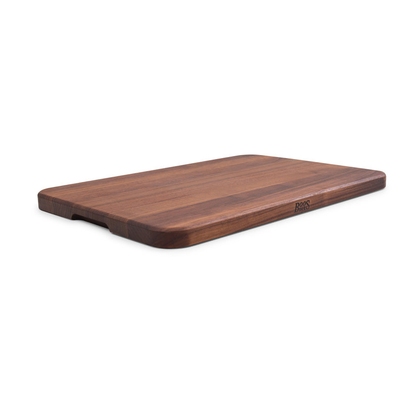 4-Cooks Series 1" Edge Grain Cutting Board, 12" W x 17" L, Walnut