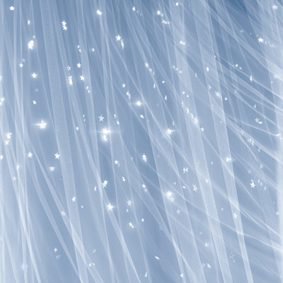 Jenifer Tulle Overlay Star Cutout Solid Room-Darkening Grommet Curtain Panels