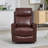 30.5 "W Manual Genuine Leather Swivel Rocker Recliner Vintage Recliner With Heated Massage-714923856