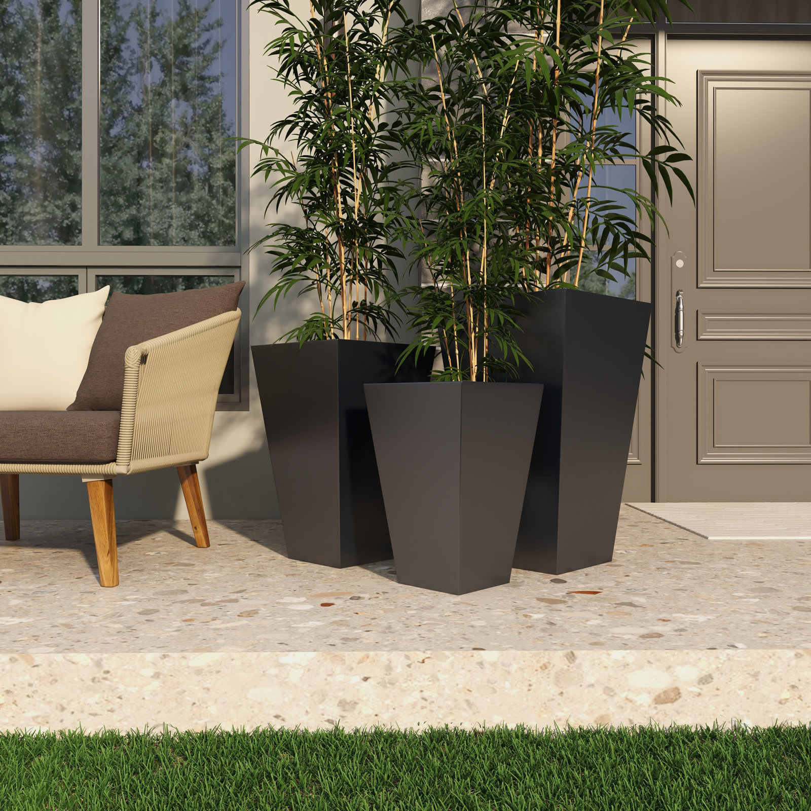 15" Pot Planter, Black