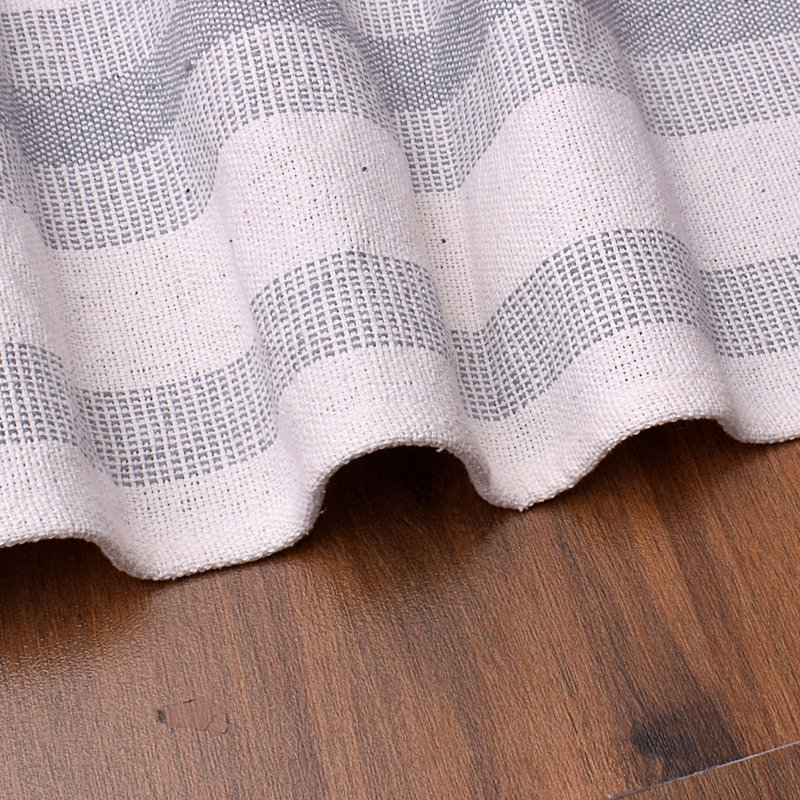 Navaneeth Rectangle Striped Cotton Table Runner, Gray