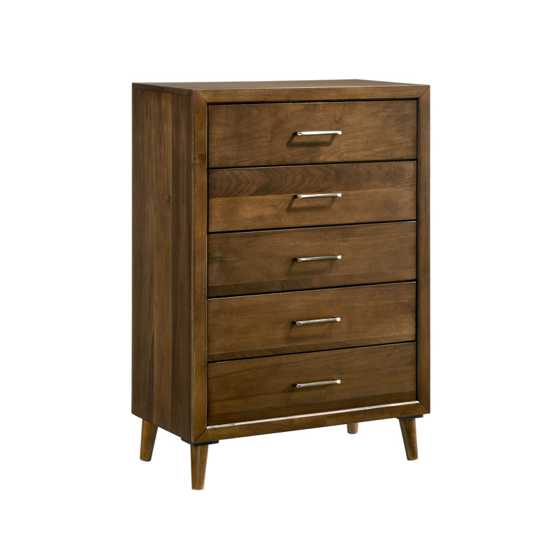 George Oliver Lewellyn 5-Drawer Chest in Walnut