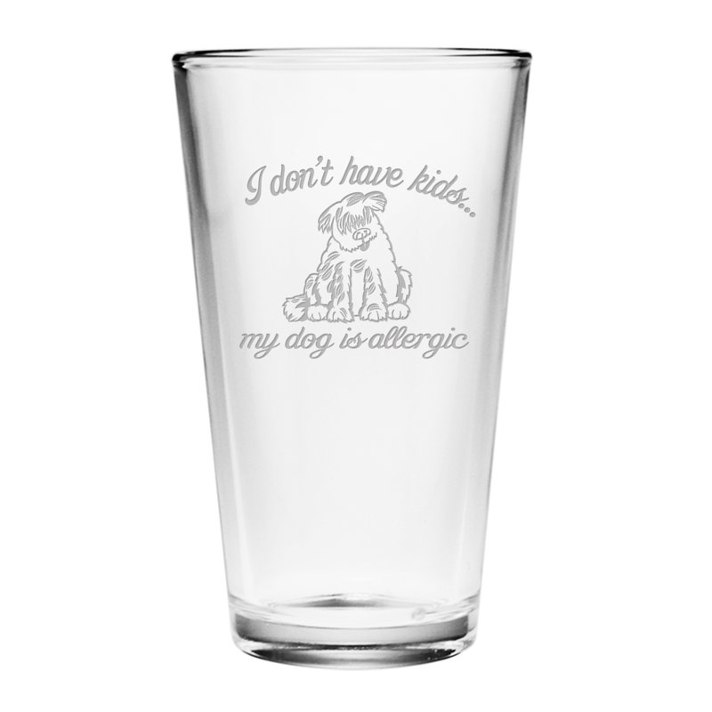 Mon chien est en verre de pinte 16 oz allergique