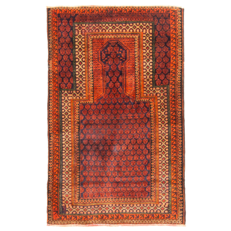 Tapis bleu marine Teimani 2 pi 11 po x 4 pi 7 po